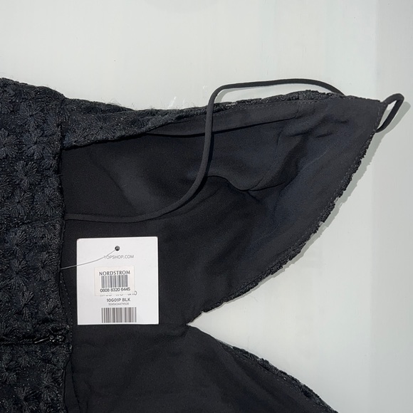 NWT Topshop Black Lace Asymmetrical Dress With Plunge Neckline - Picture 13 of 14
